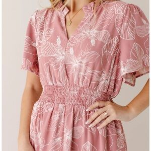 Chic Pink Floral Maxi Dress